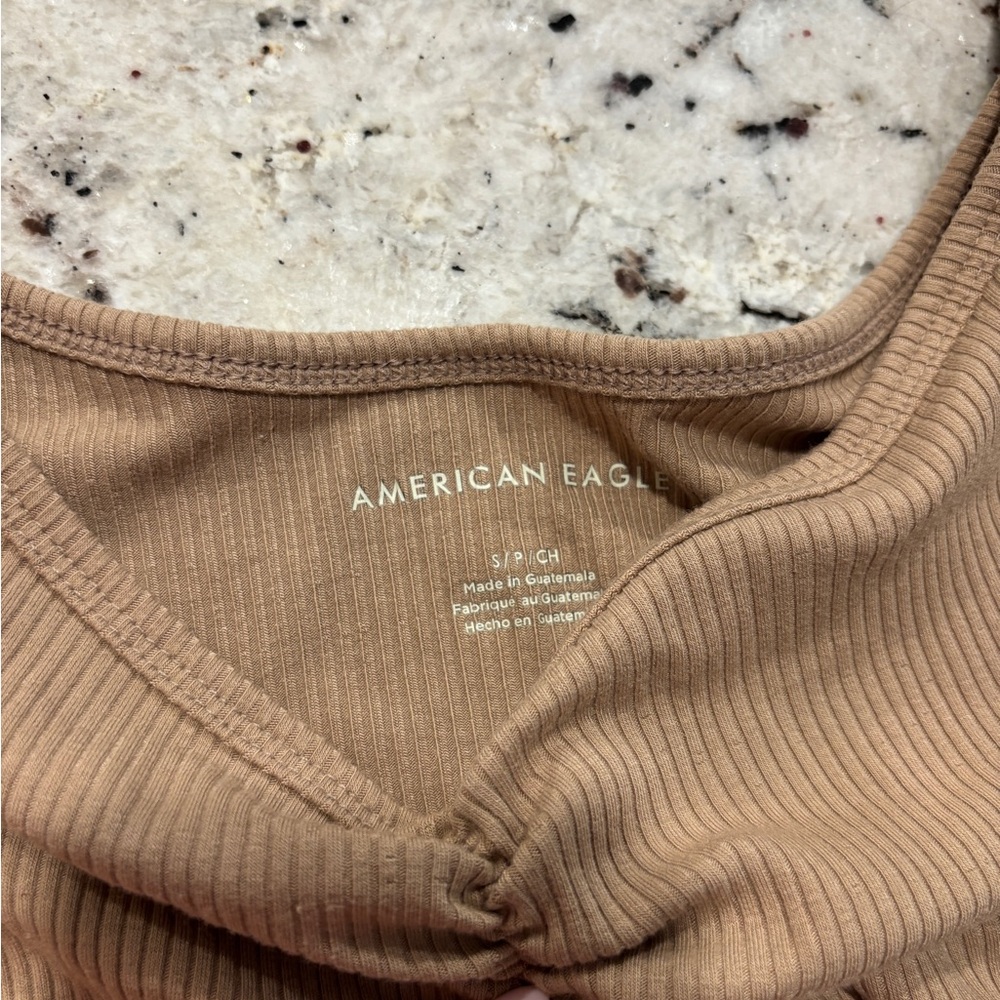 Tan Ribbed Women's Top - Picture 3 of 3
